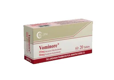Vominore Meclozine Hydrochloride tablets for motion sickness and nausea relief